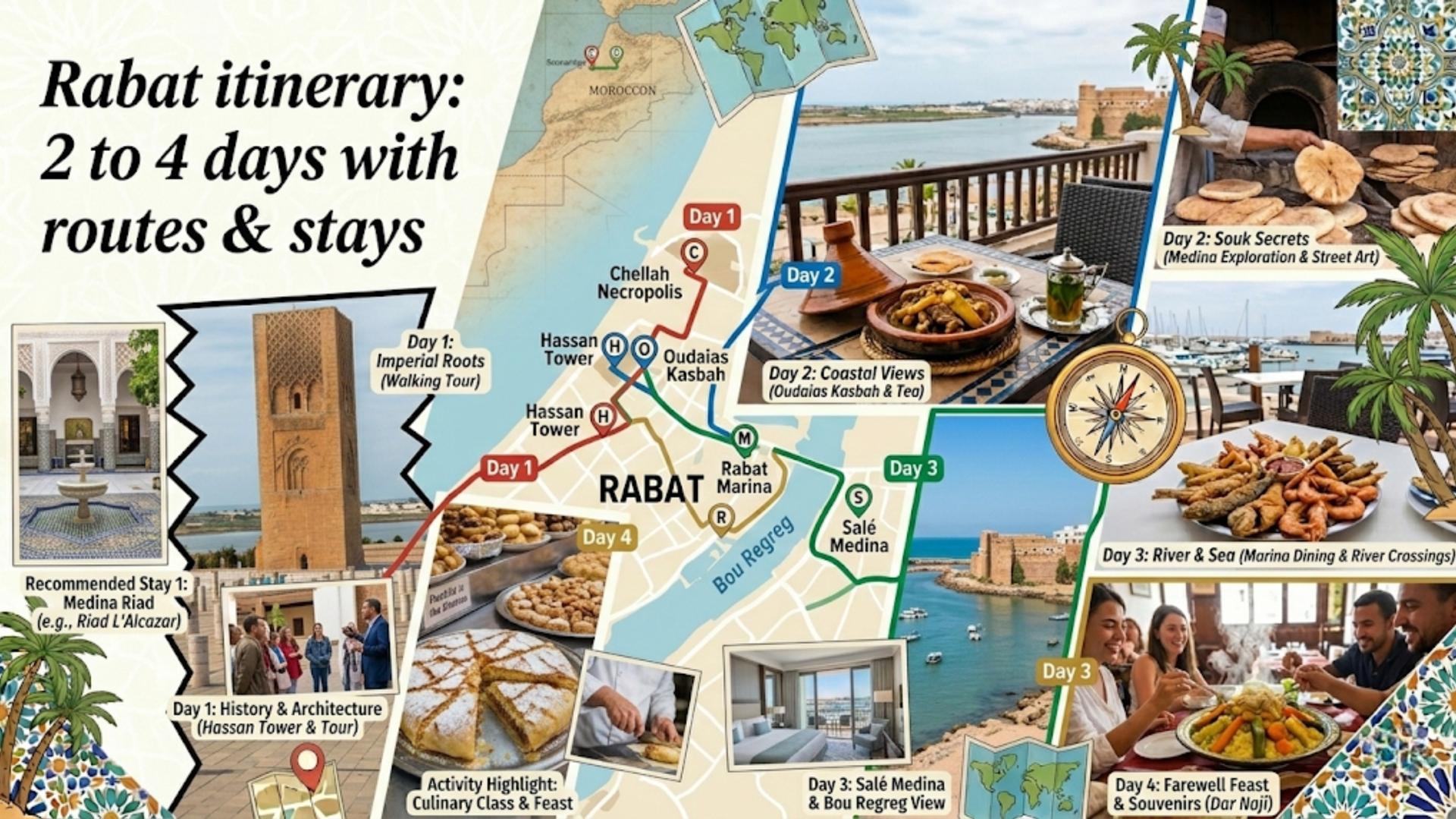 Rabat Itinerary: 2 to 4 Days Guide (Routes & Best Stays) 🗺️
